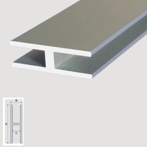 Aluminum Anodised Profile Channel H Shape Section Bar 1m Long