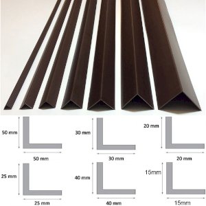 Brown Plastic PVC Corner 90 Degree Angle Trim 1m Long