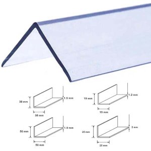 Clear Wall Corner Protector Plastic PVC Corner 90 Degree Angle Trim 2.44m Long