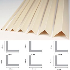 Ivory Plastic PVC Corner 90 Degree Angle Trim 1m Long