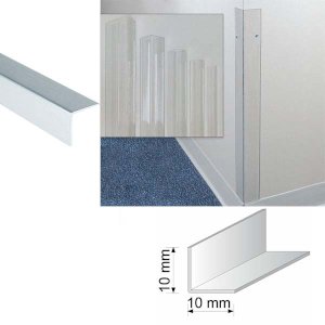 Pack Of 5 Silver Plastic PVC Corner 90 Degree Angle Trim 2.9m Long