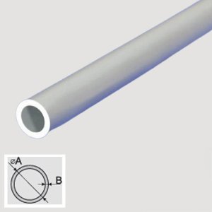 Silver Aluminum Anodised Round Pipe 1m Long