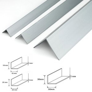 Silver Plastic PVC Corner 90 Degree Angle Trim 1m Long